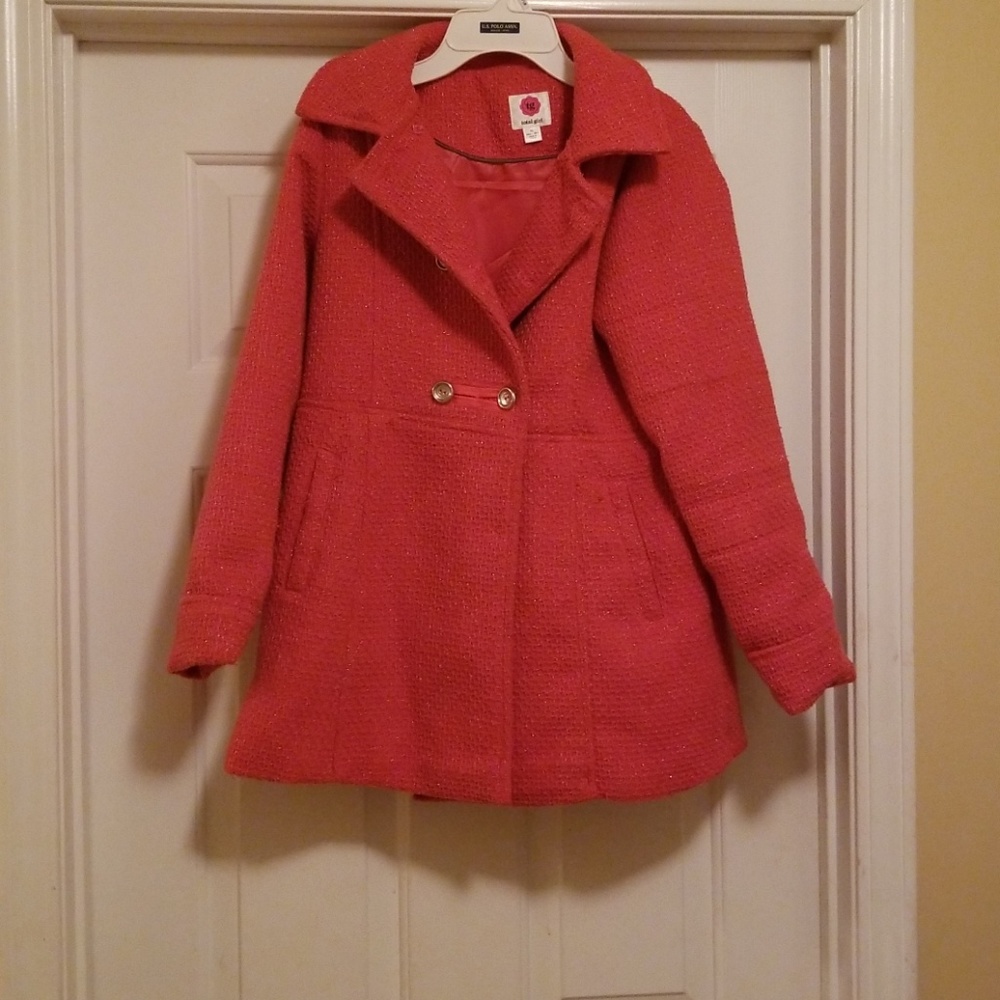 💞Total Girl Coral peacoat- Open to Offers